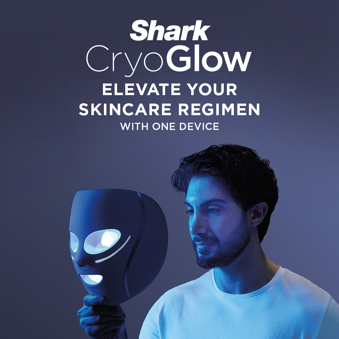 Shark Beauty Middle East Facebook ad: Experience smarter skincare with Shark CryoGlow.