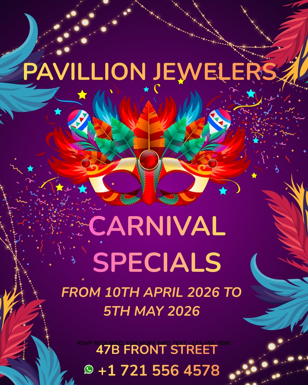 Pavillion J Sint Maarten Facebook ad from Apr 20, 2026