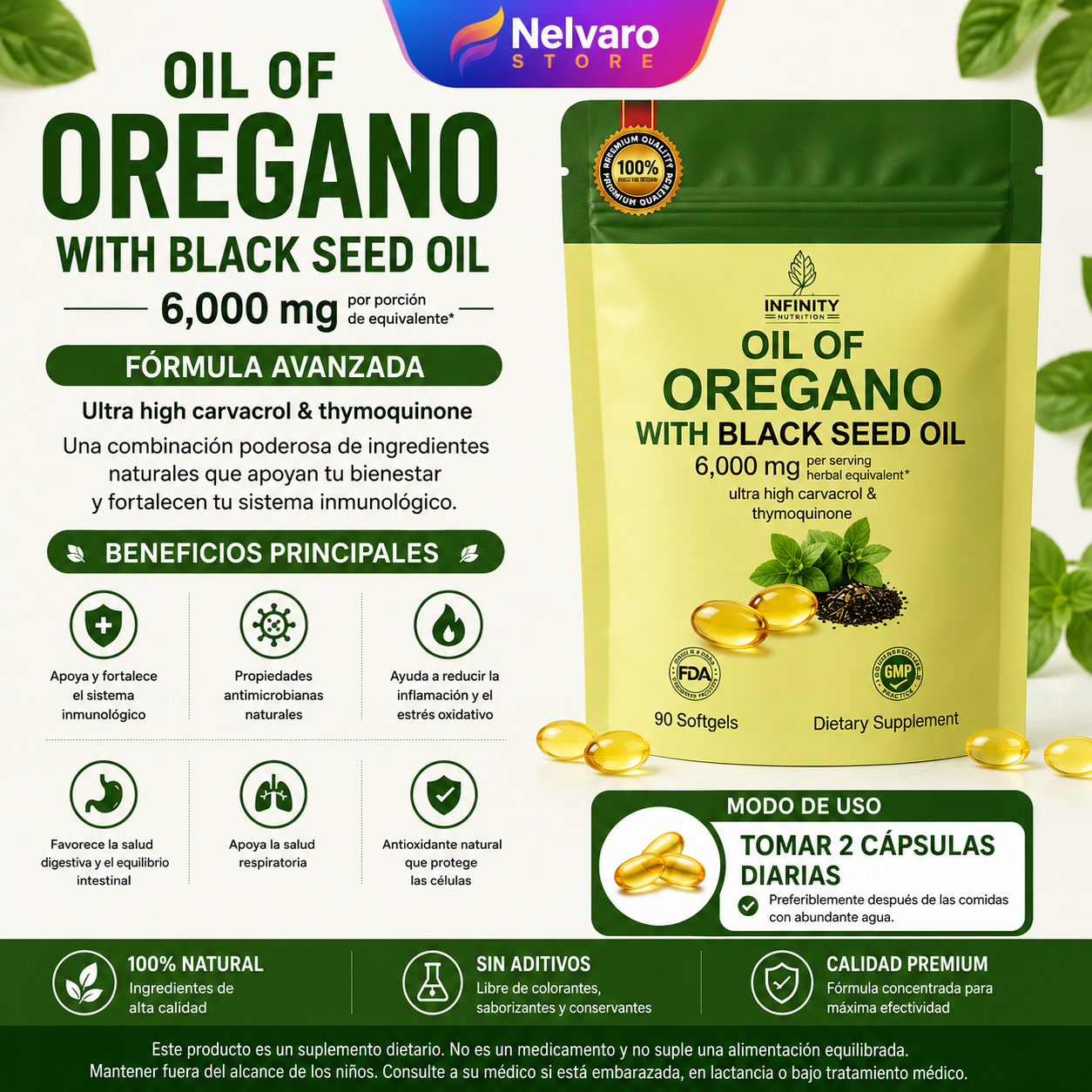 Nelvaro Store Facebook ad: ACEITE DE OREGANO - BIENESTAR DESDE ADENTRO