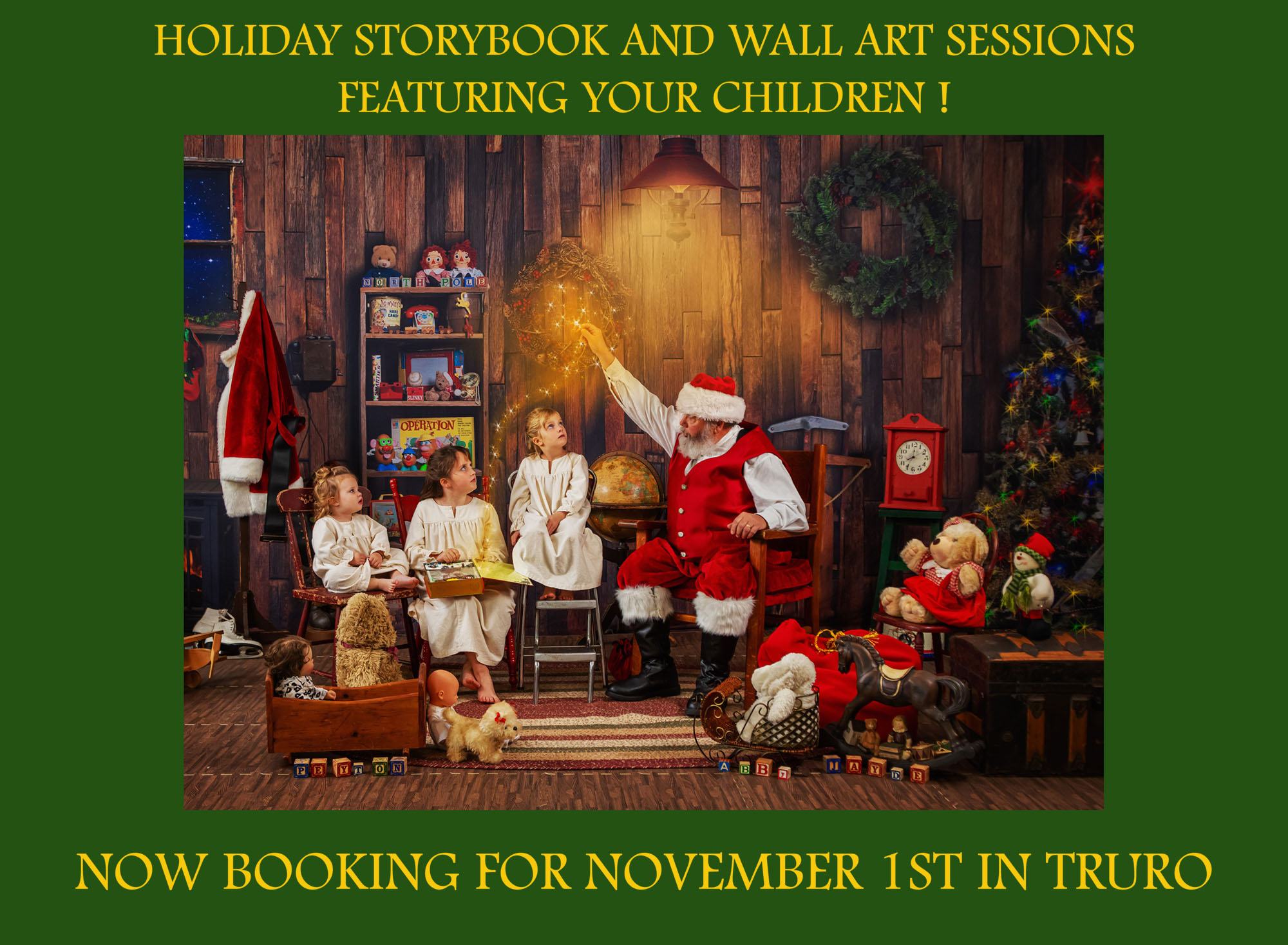 SantasWorkshoppe Facebook ad: A once-a-year visit.
