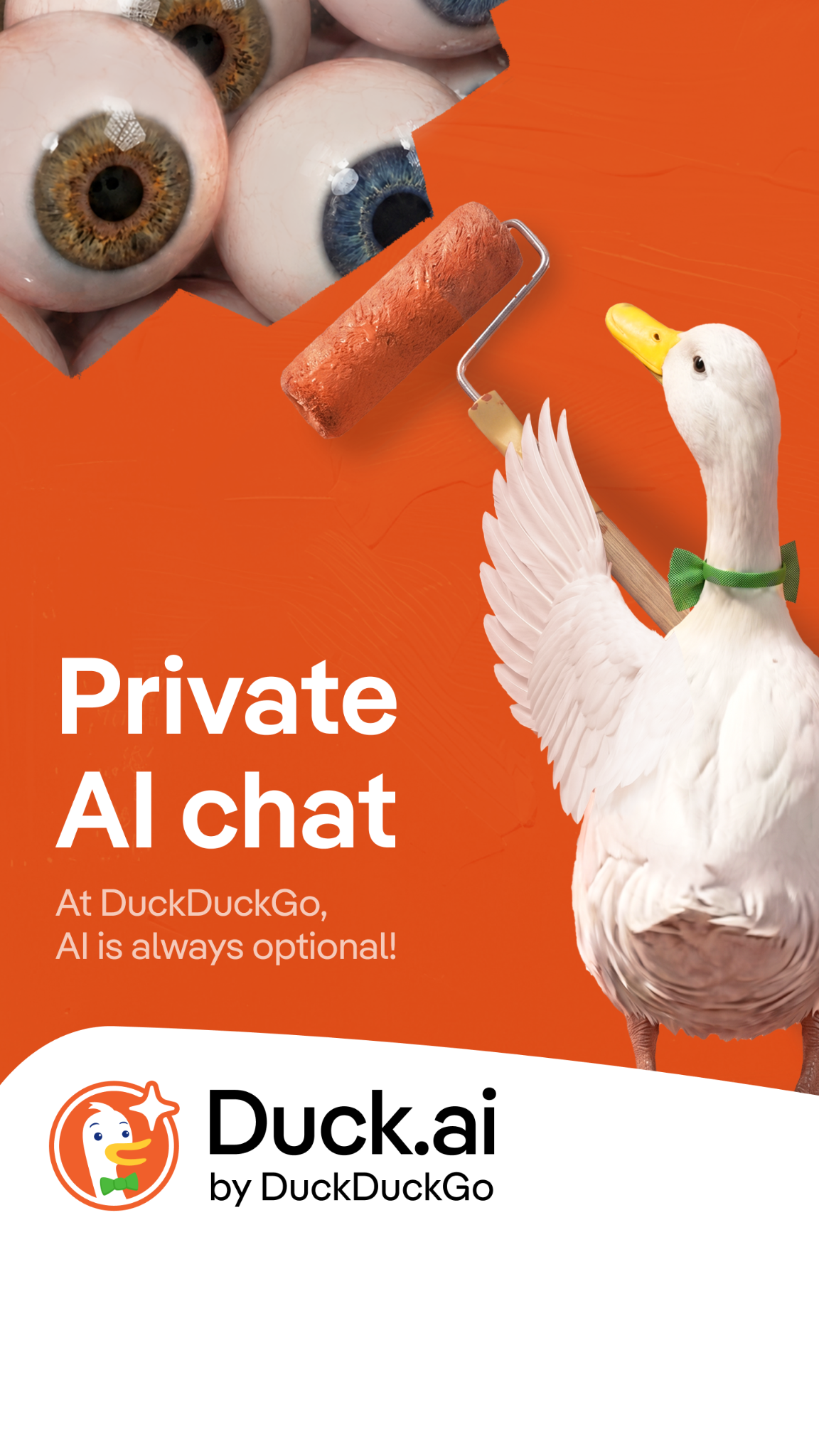 DuckDuckGo Facebook ad: Duck.ai. Private AI chat. Free.