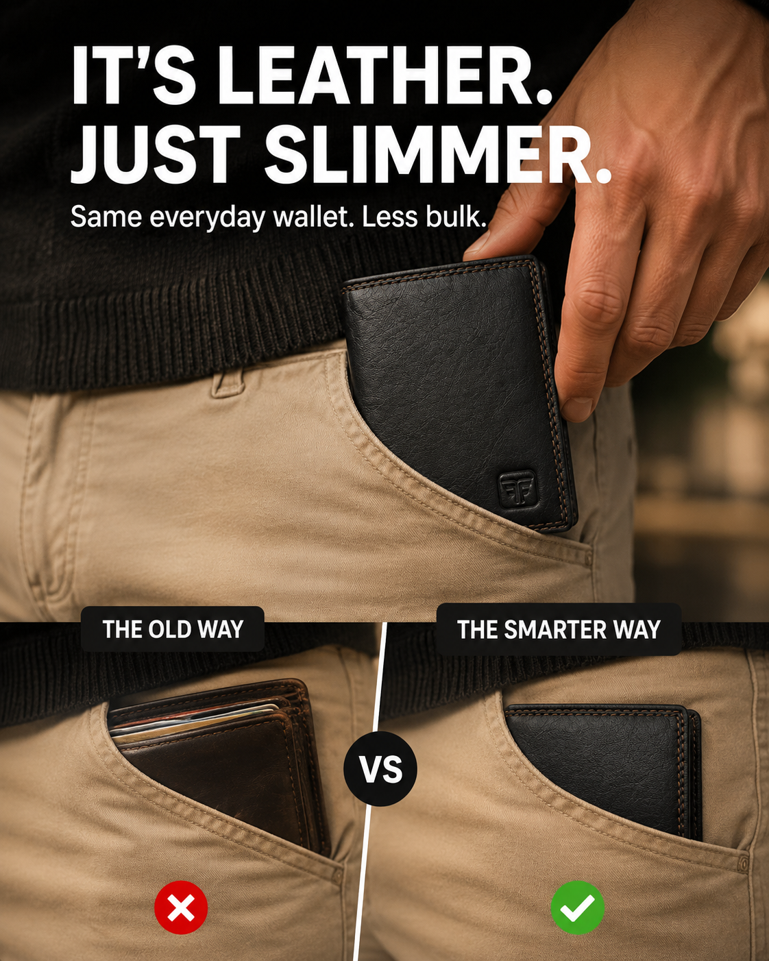 Fashion Freak Facebook ad: Fashion Freak, Slim Leather Carry