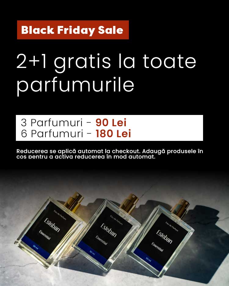 Esteban.ro Facebook ad: Black Friday la Esteban! 2 + 1 Gratis sau 4 + 2 Gratis