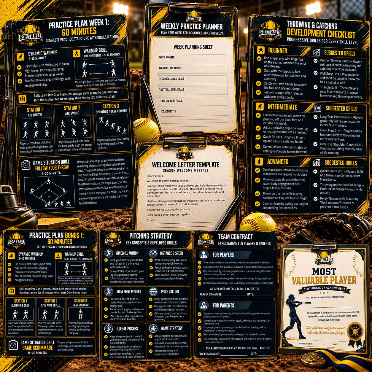 Softballpassion Facebook ad: Everything You Need to Coach the Season, Ready to Use.