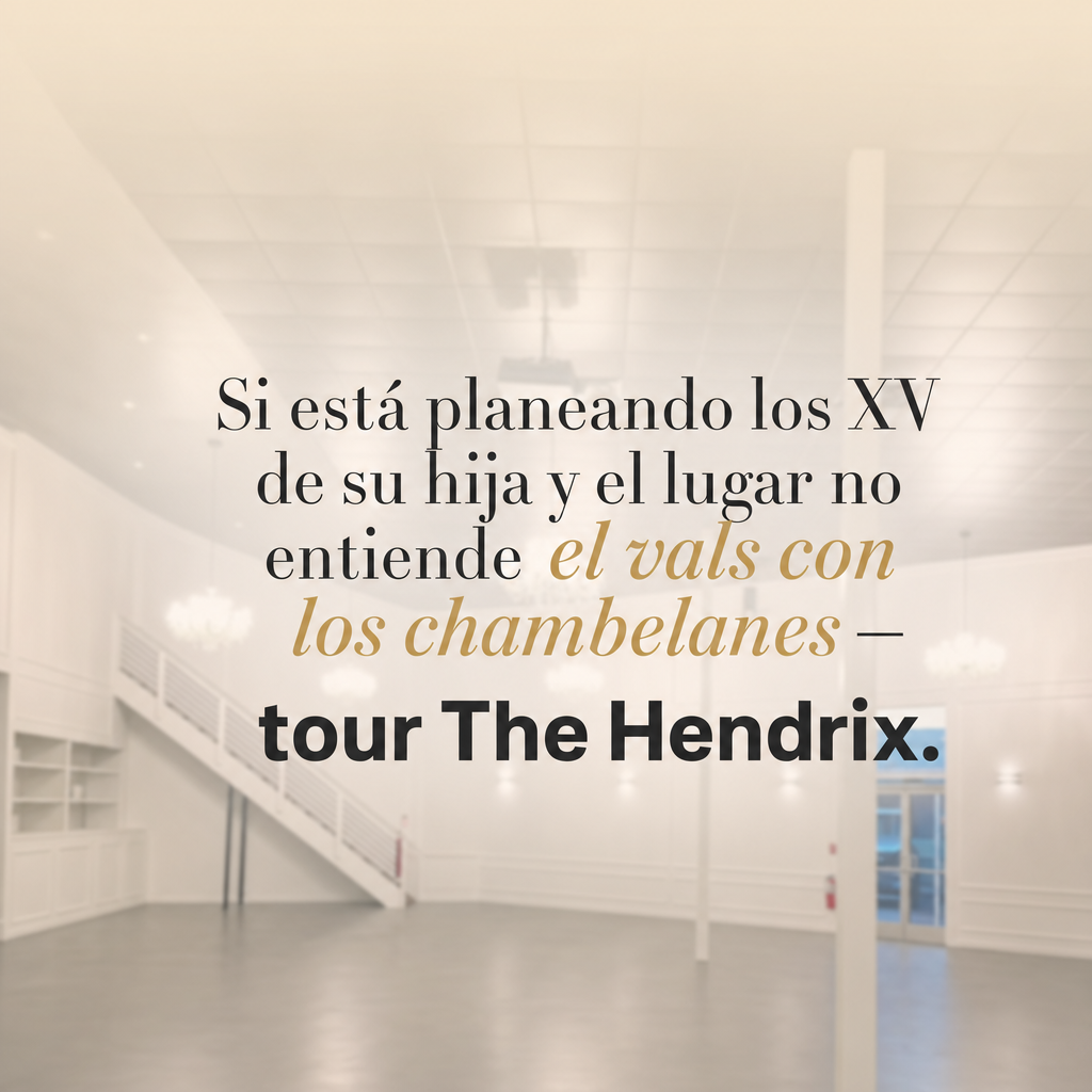The Hendrix Event Venue Facebook ad: Your daughter's XV is in a few months.