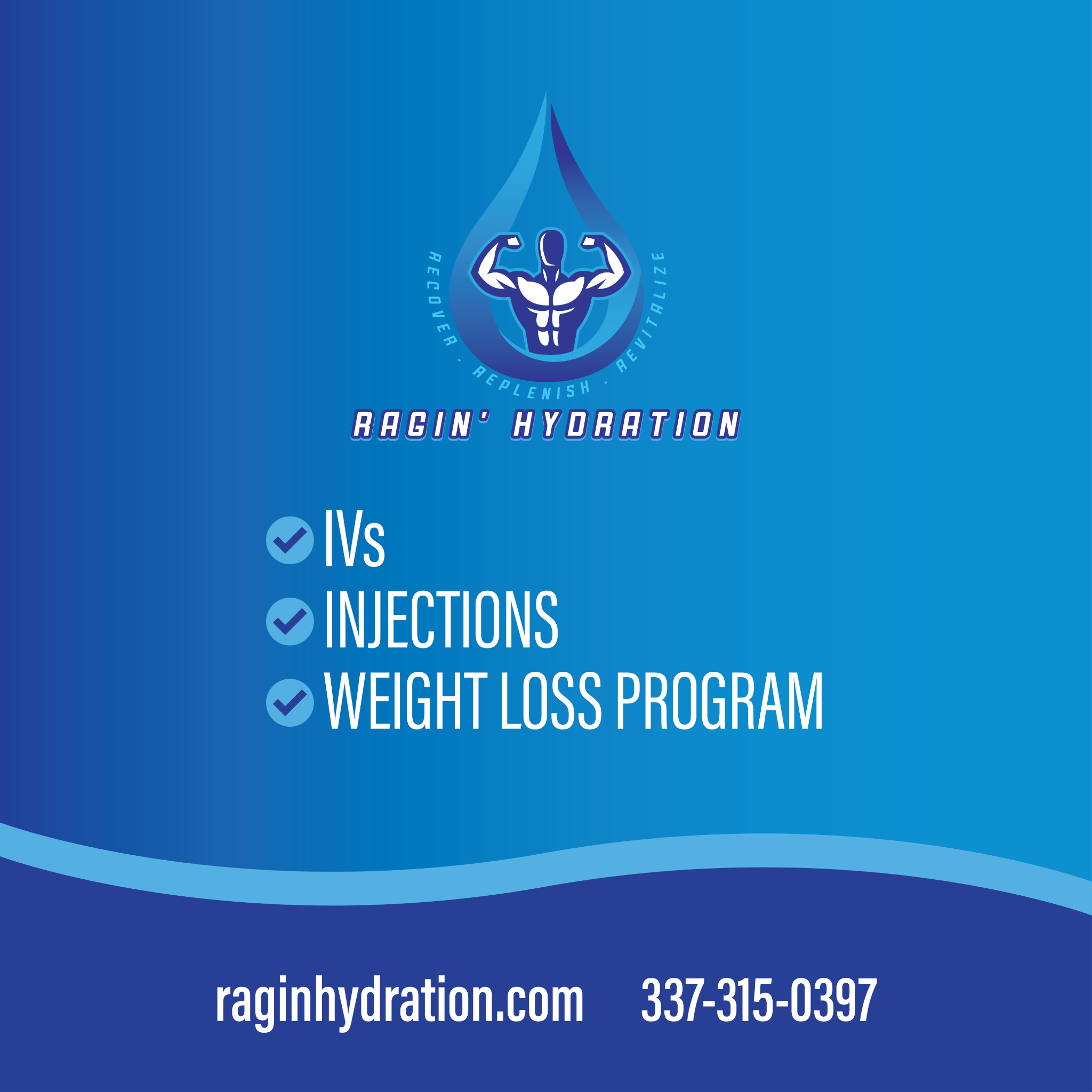 Ragin’ Hydration Facebook ad: Self-Care on Your Schedule