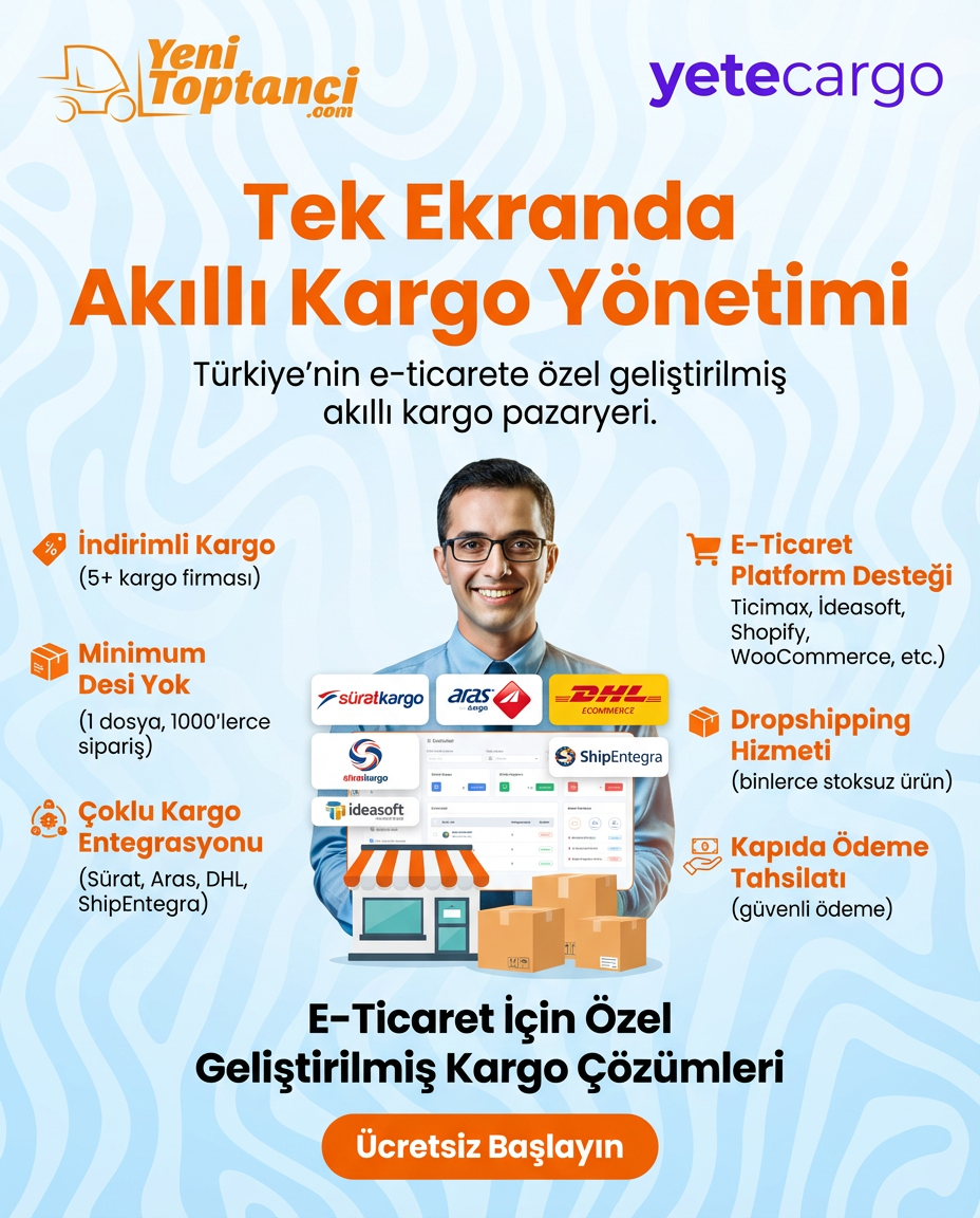 YeniToptanci.com Seller Facebook ad: Tek Ekranda Akıllı Kargo Yönetimi