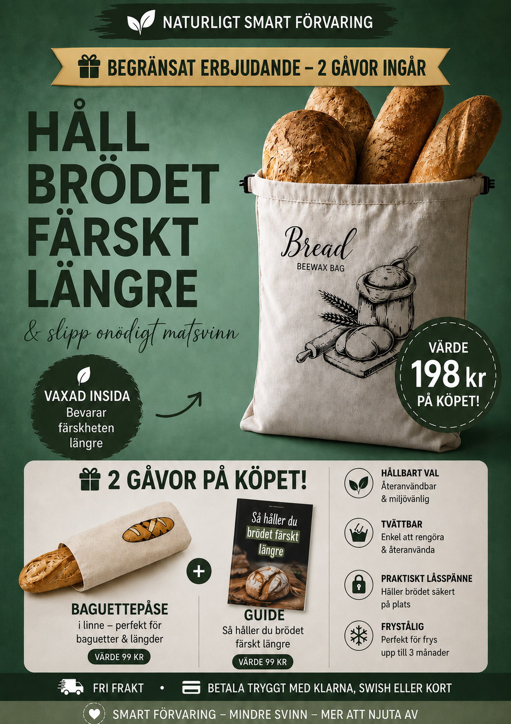 Selmabutiken Facebook ad: Håll brödet färskt längre
