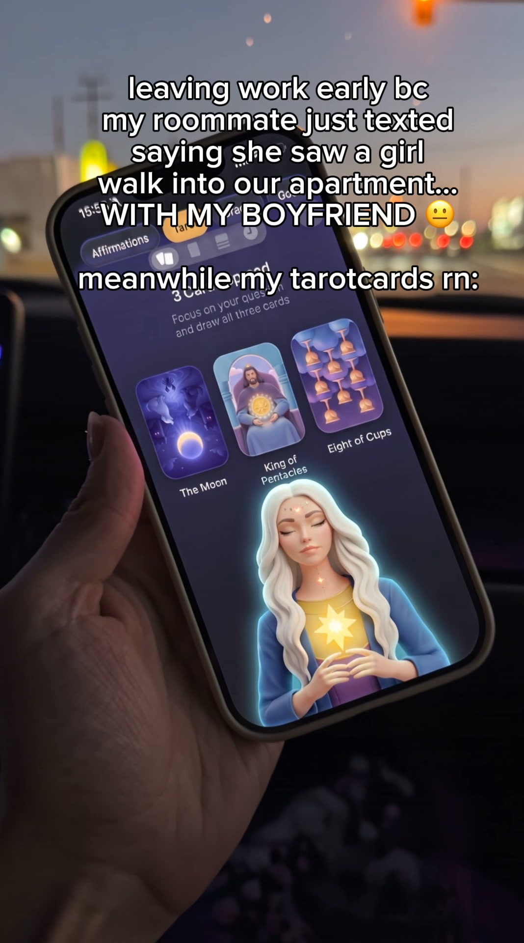 Moonly Facebook ad: The cards already know what you're going through.