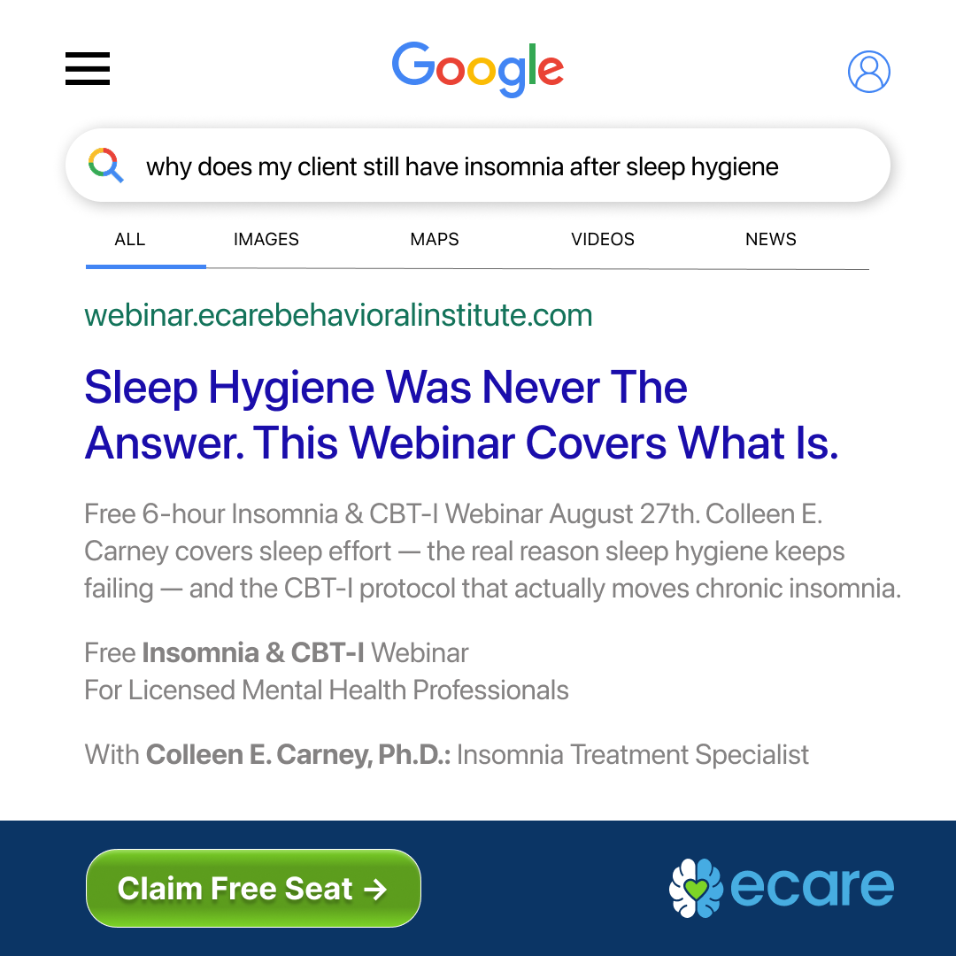 eCare Behavioral Health Institute Facebook ad