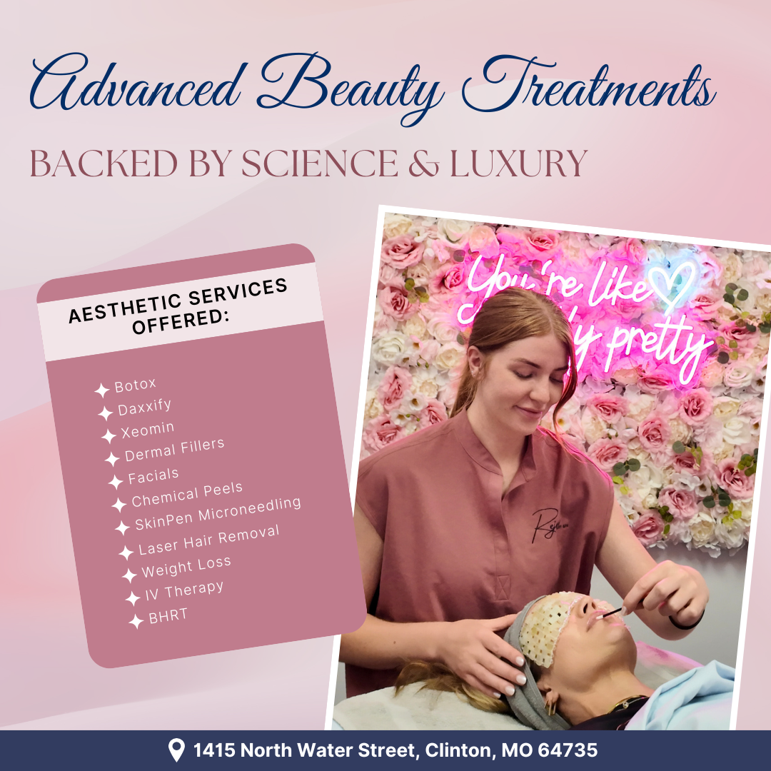 Rejuvv Facebook ad: THE Destination for Aesthetics in Clinton!