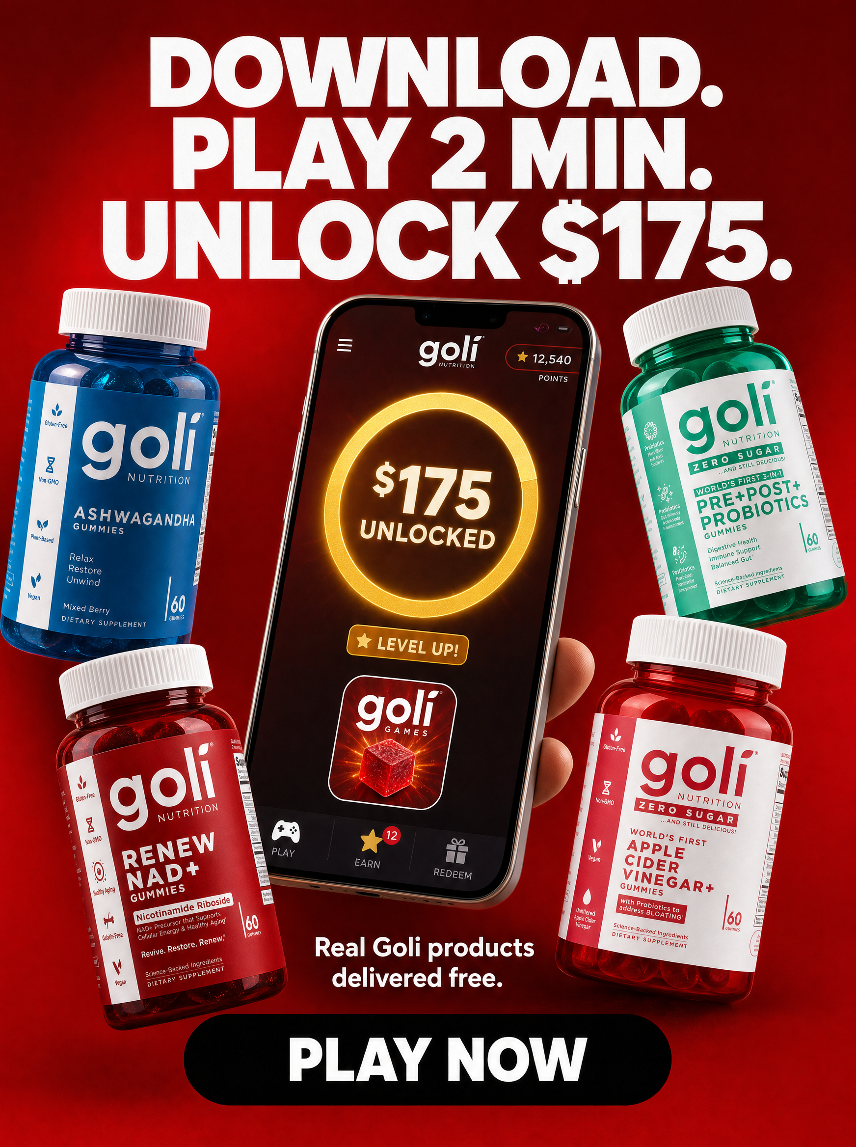 Fit by 10PM Curfew Facebook ad: Get $175 In Goli Supplements For Free