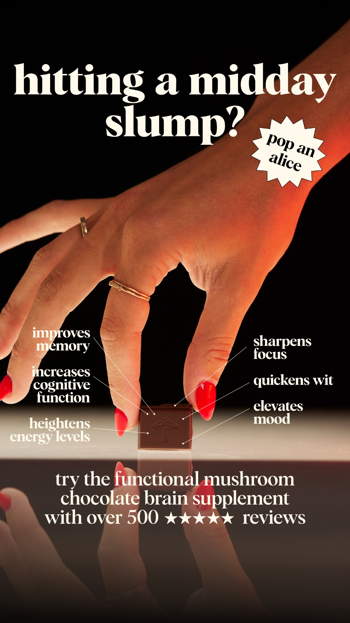 Alice Mushrooms Facebook ad