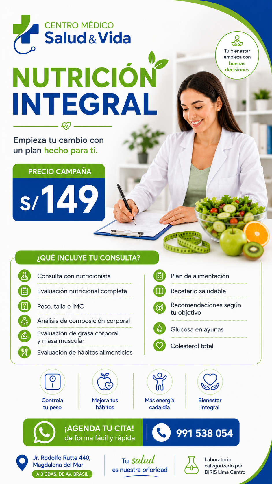 Centro Médico Salud y Vida Facebook ad: Nutrición Integral por S/149