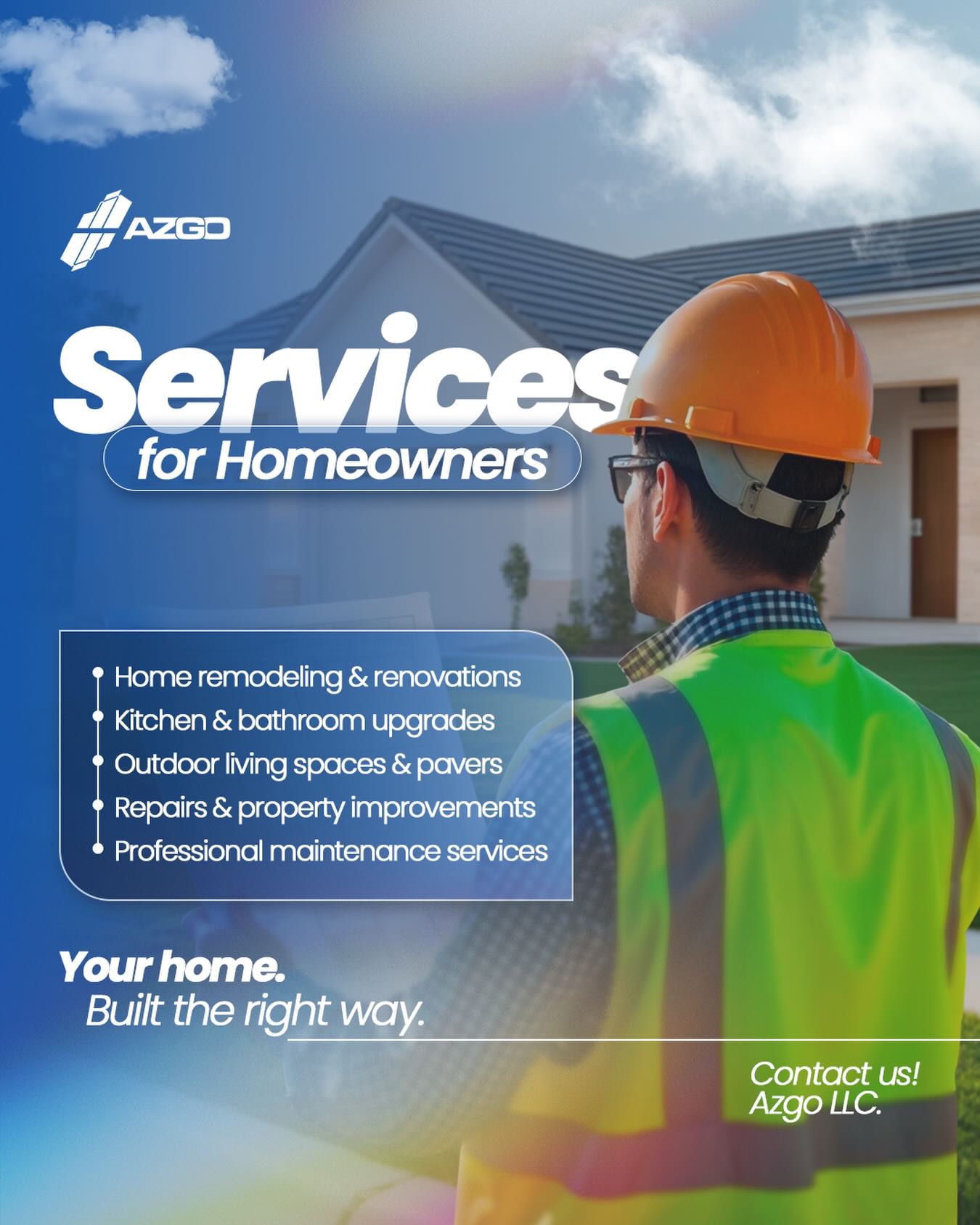 Azgo LLC Facebook ad: Your home deserves professional care, inside and out