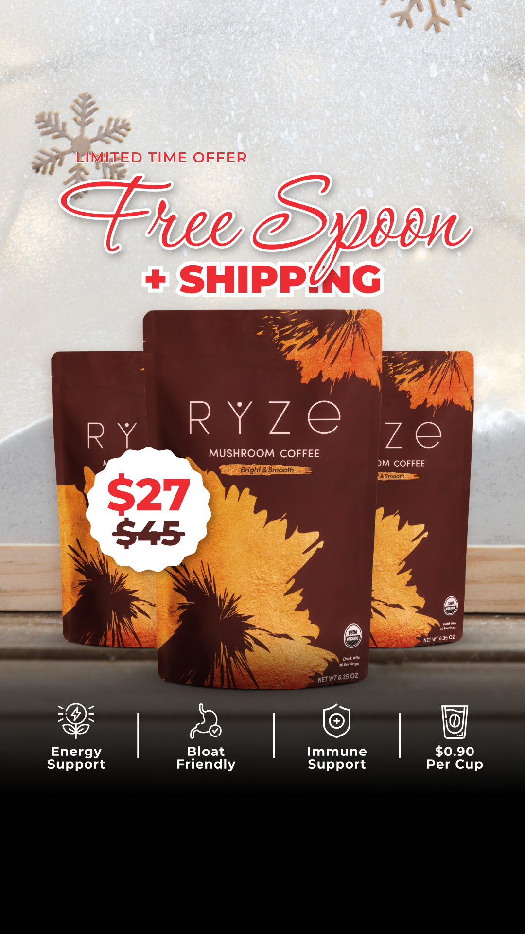 RYZE Superfoods Facebook ad
