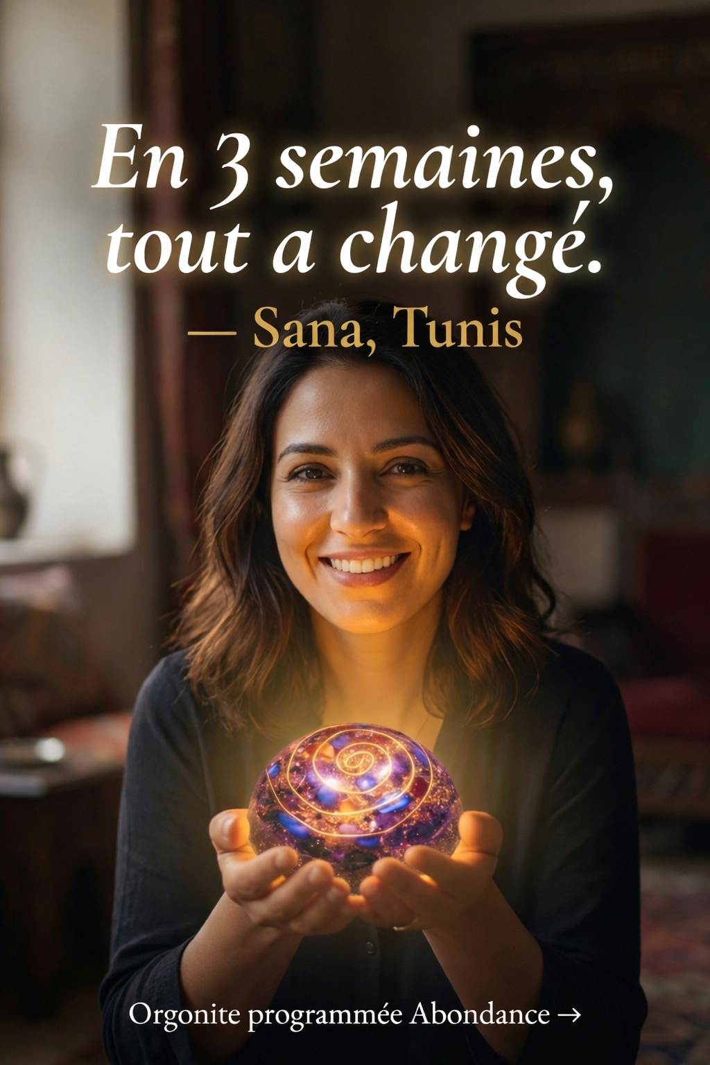 Orgonite Tunisie Facebook ad: Quelle est ton intention?