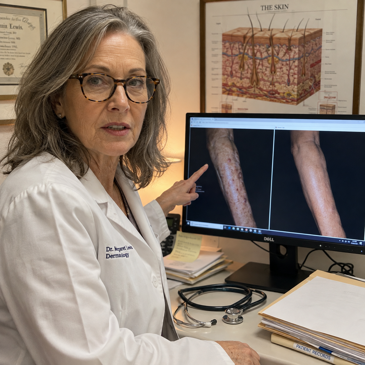 Actinic Keratosis Recovery Facebook ad: I'm a Dermatologist. My Own Patches Spread for 3 Years…