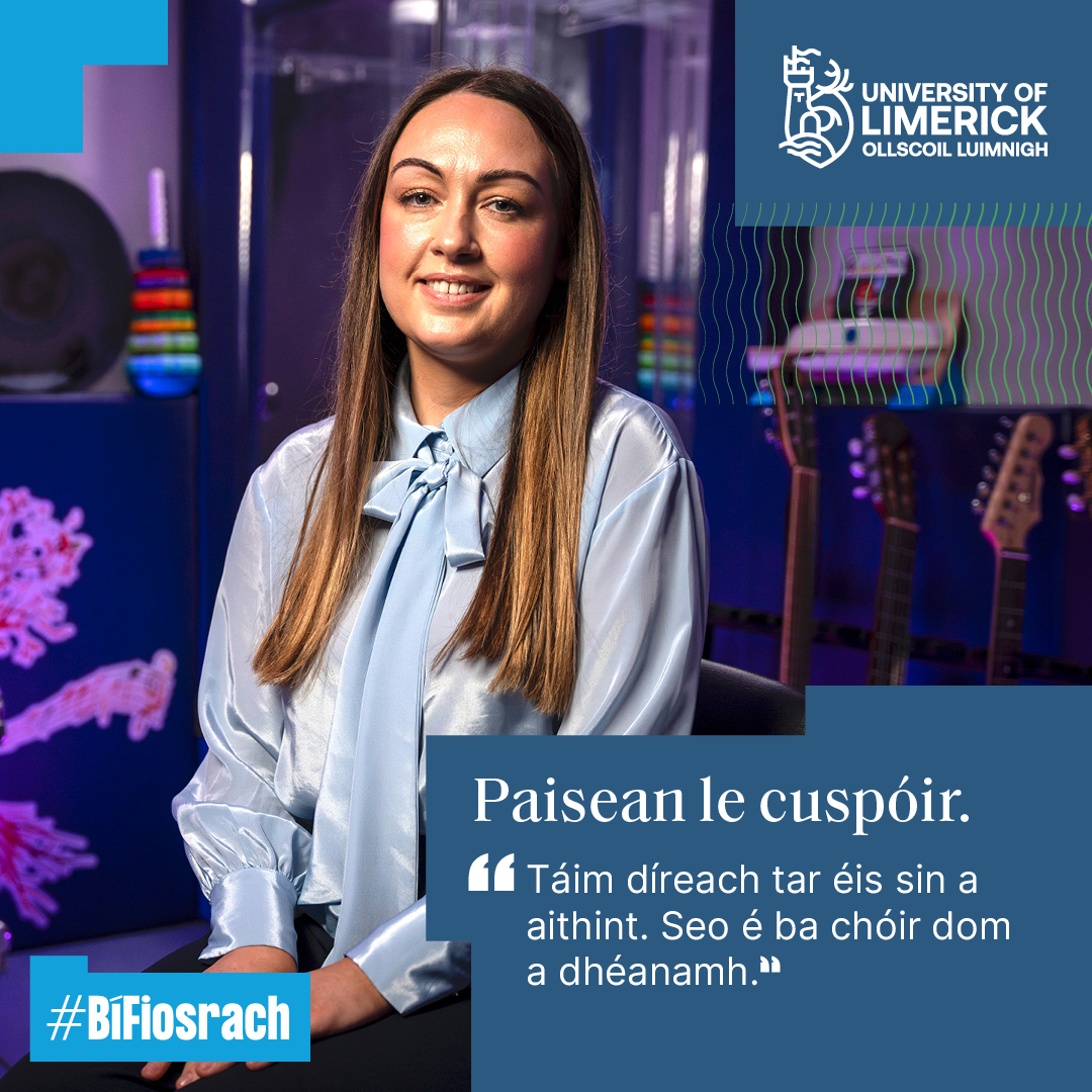 University of Limerick Facebook ad: Roghnaigh cúrsa Iarchéime in OL