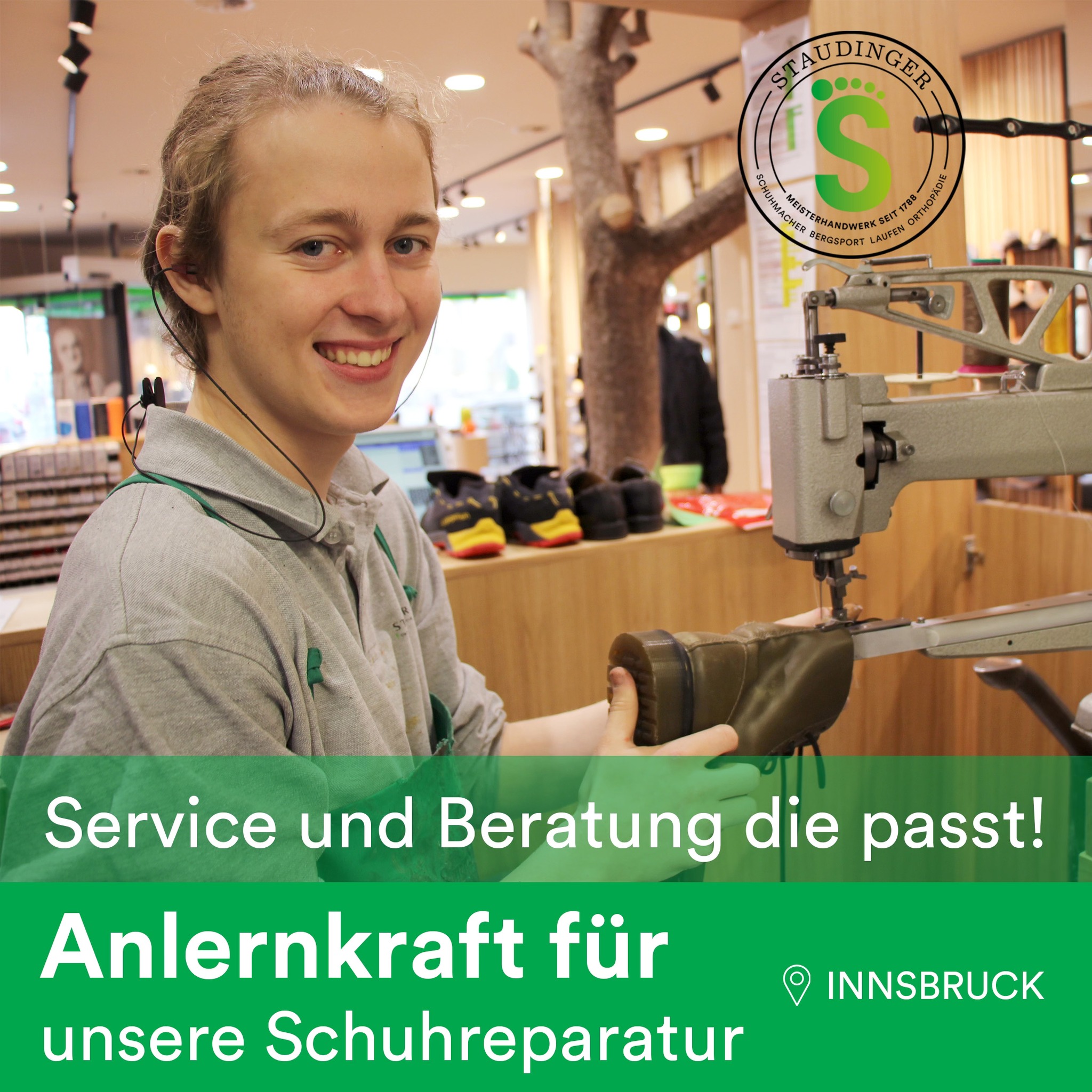 Schuh Staudinger Facebook ad: Bewirb dich jetzt