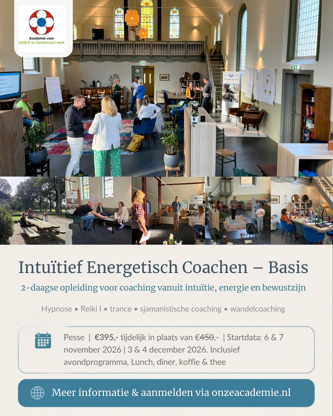 Academie voor HNLP en Systemisch werk- Klaassen & de Vries Facebook ad: Reiki, Hypnose en Sjamanisme | Academie voor (H)NLP &…