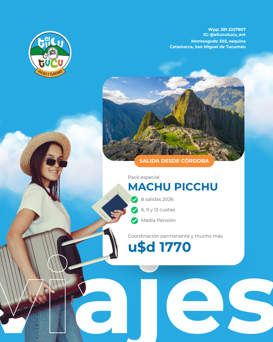 El Tucu Tucu Viajes y Turismo Facebook ad: MACHU PICCHU 2026 con El Tucu Tucu