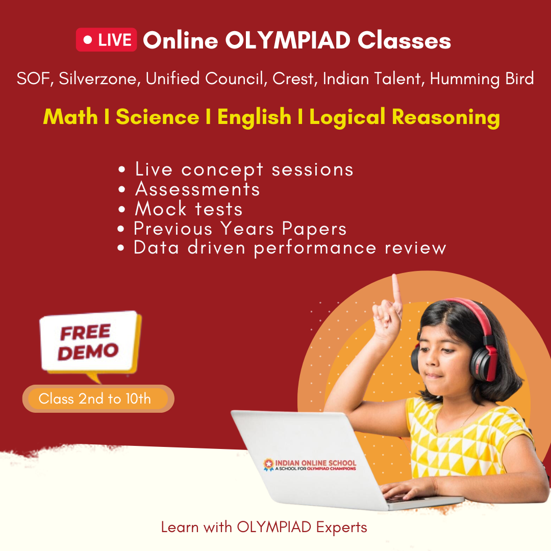 Indianonlineschool - A School for Olympiad Champions Facebook ad: Best Olympiad Coaching Center