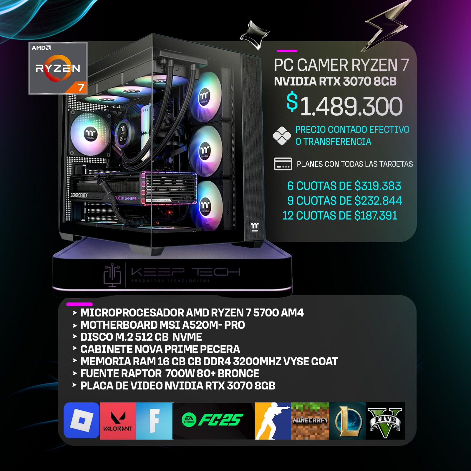 keep_tech Facebook ad: Llevate tu próxima PC Gamer hoy