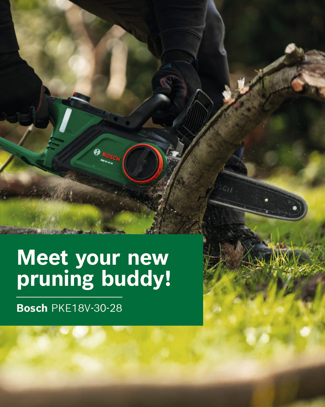Bosch DIY and Garden Facebook ad: Meet the new Bosch PKE18V-30-28!