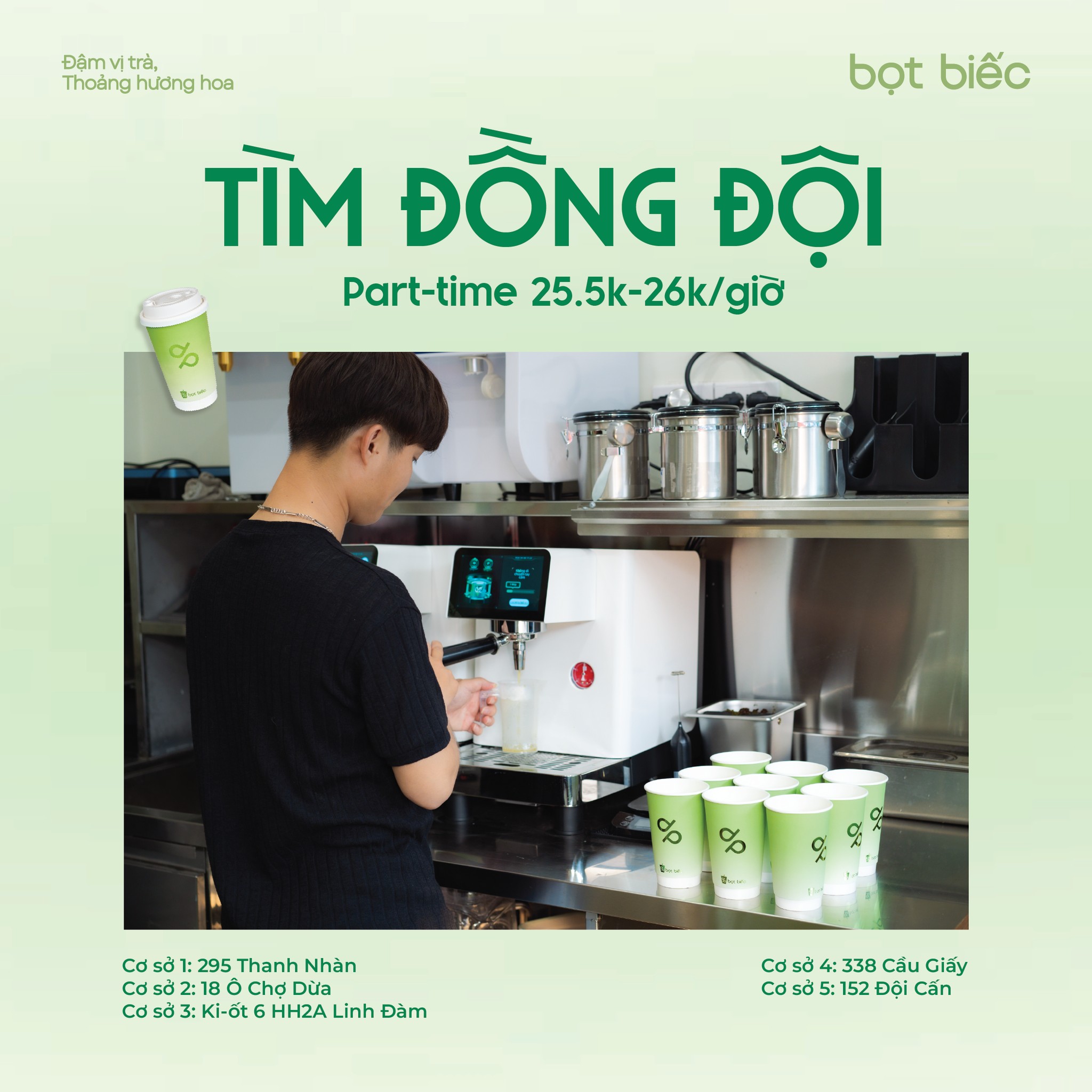 Bọt Biếc Facebook ad: TRÀ SỮA BỌT BIẾC TUYỂN DỤNG NHIỀU VỊ…