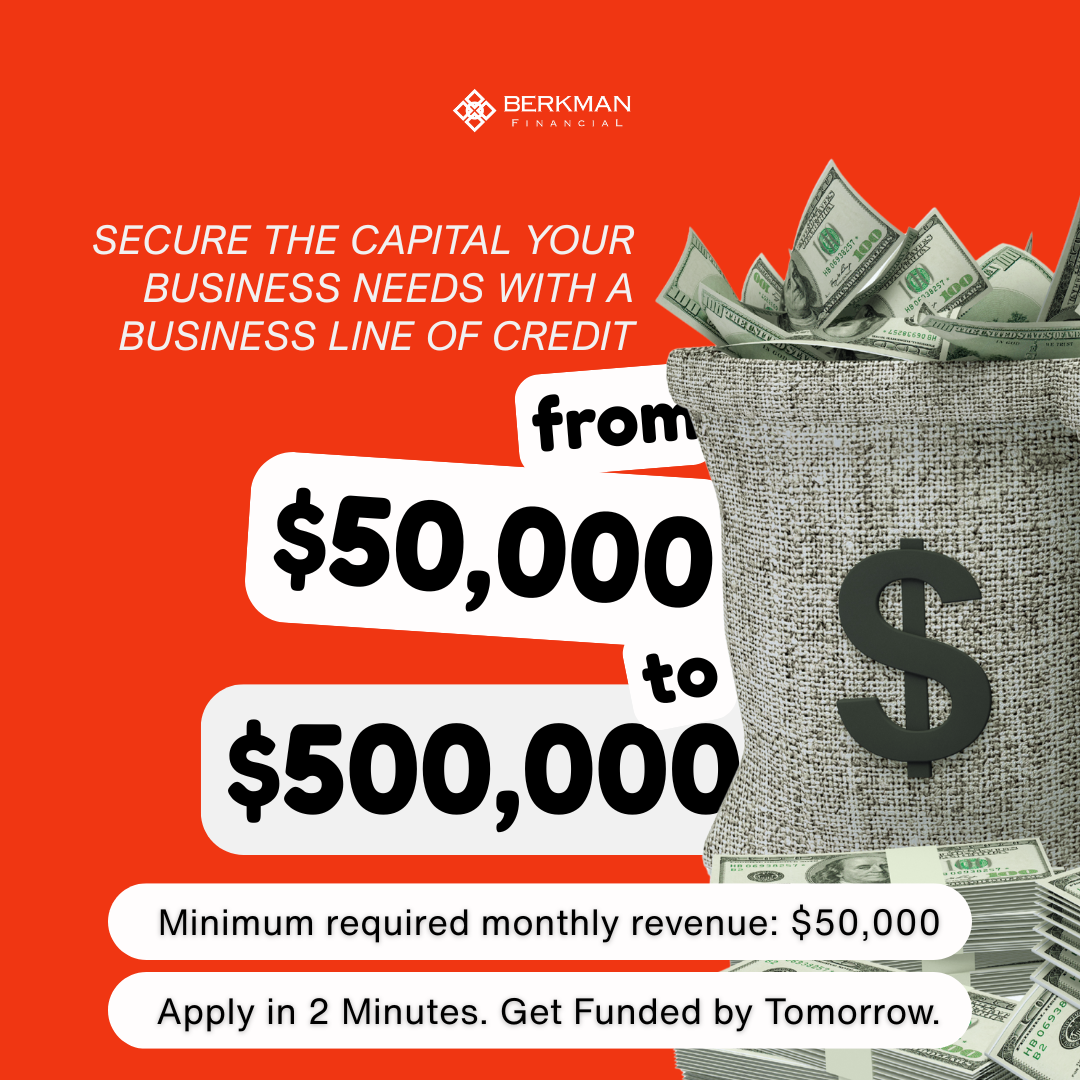 Berkman Financial Facebook ad: $50K-$500K Business Lines of Credit