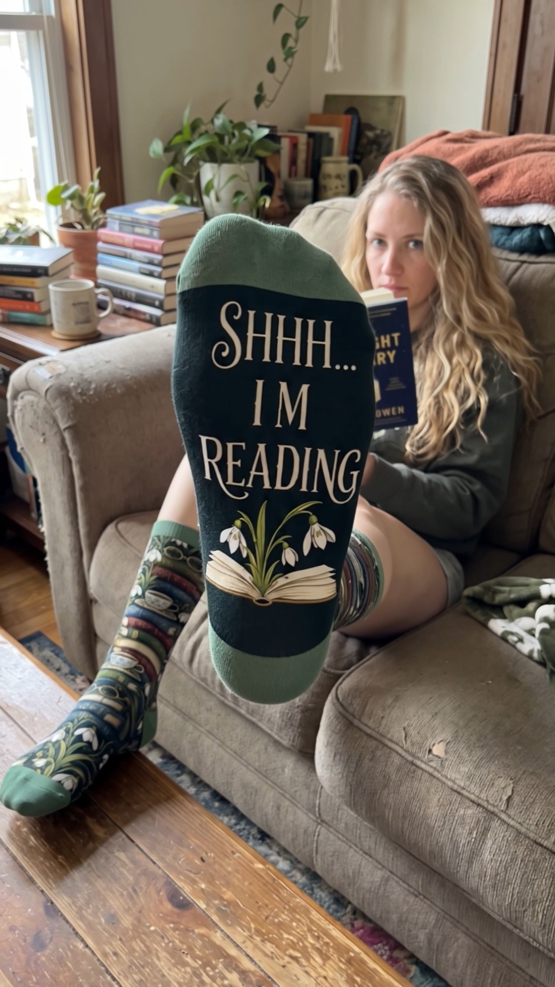 Gift Soul Facebook ad: For book lovers, these personalized crew socks add…