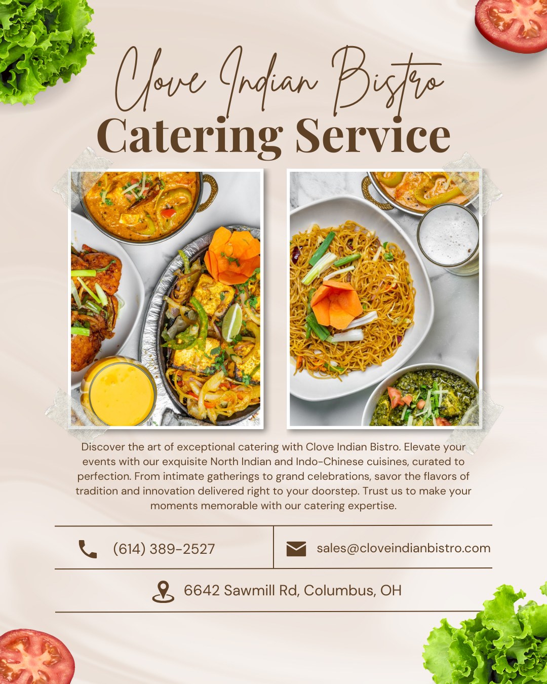 Clove Indian Bistro Facebook ad