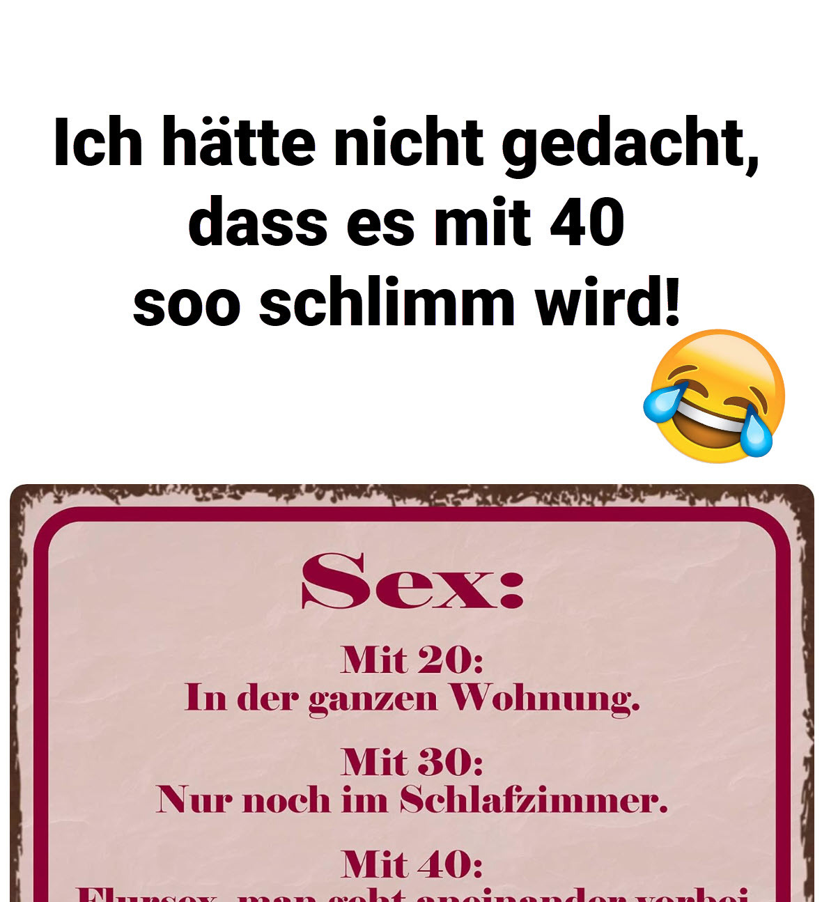 Braucht kein Mensch - Muss ich haben Facebook ad: Blechschild 20x30cm gewlbt Sex mit 20 30 40 Sprche Deko…