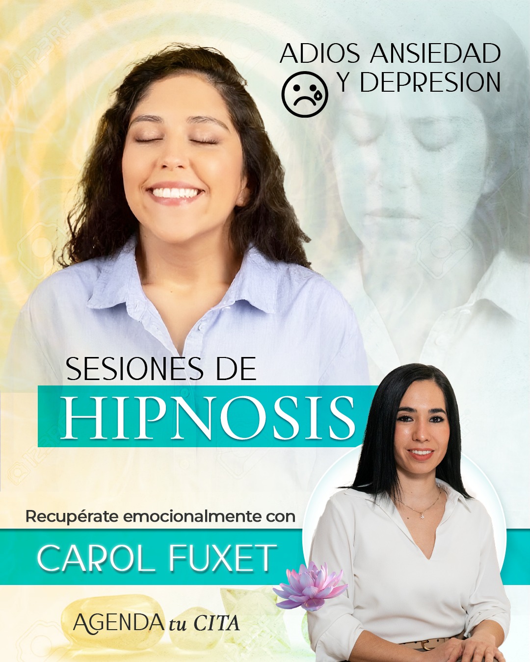Terapia Holística Facebook ad: Sesiones de Hipnosis.