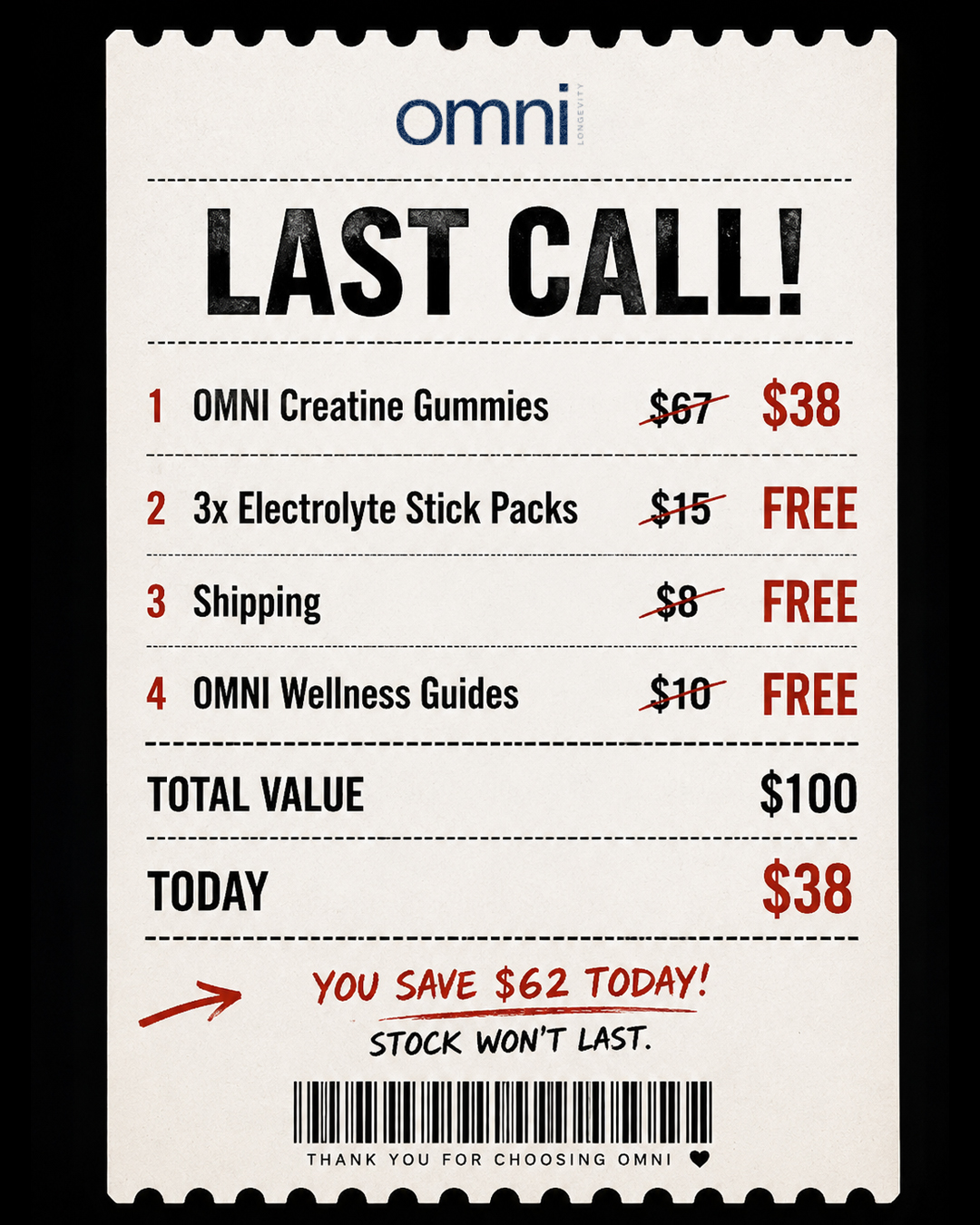 OMNI Longevity Facebook ad