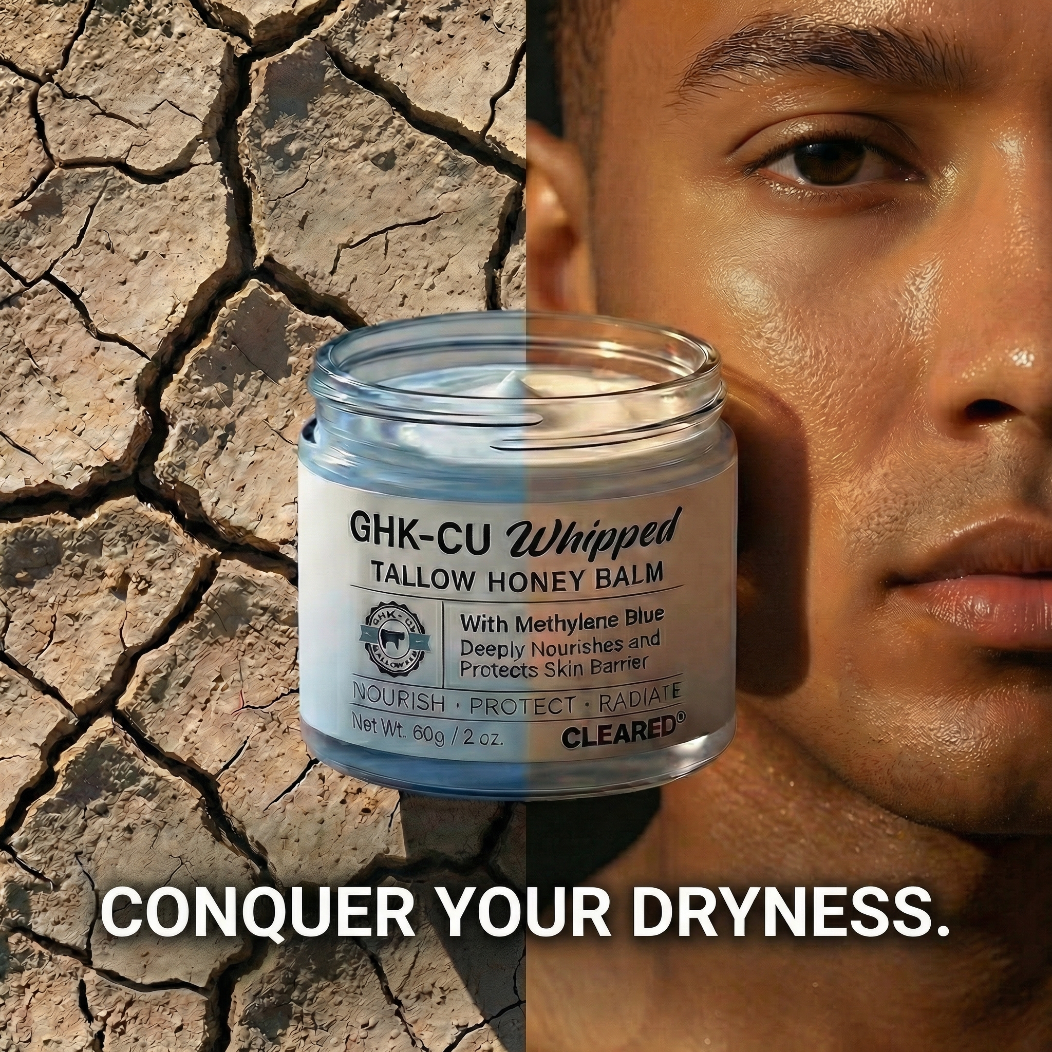 TryCleared Facebook ad: Upgrade Your Skin, 53% Off