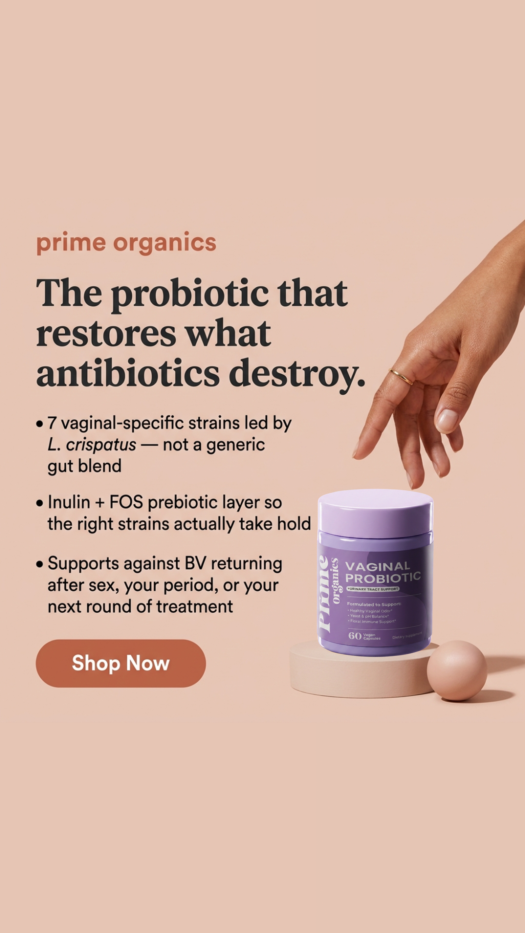 Prime Organics Facebook ad: Led By The Strain Most Formulas Skip