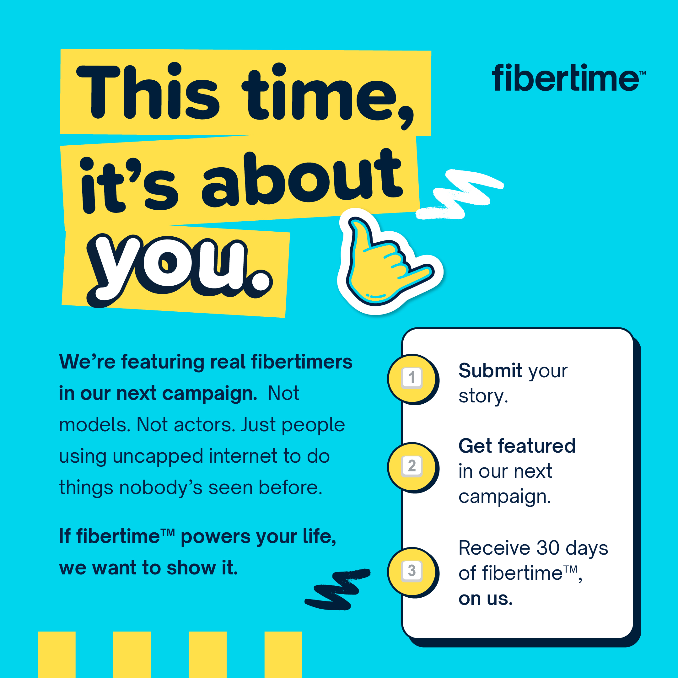 Fibertime Facebook ad: Get featured with fibertime