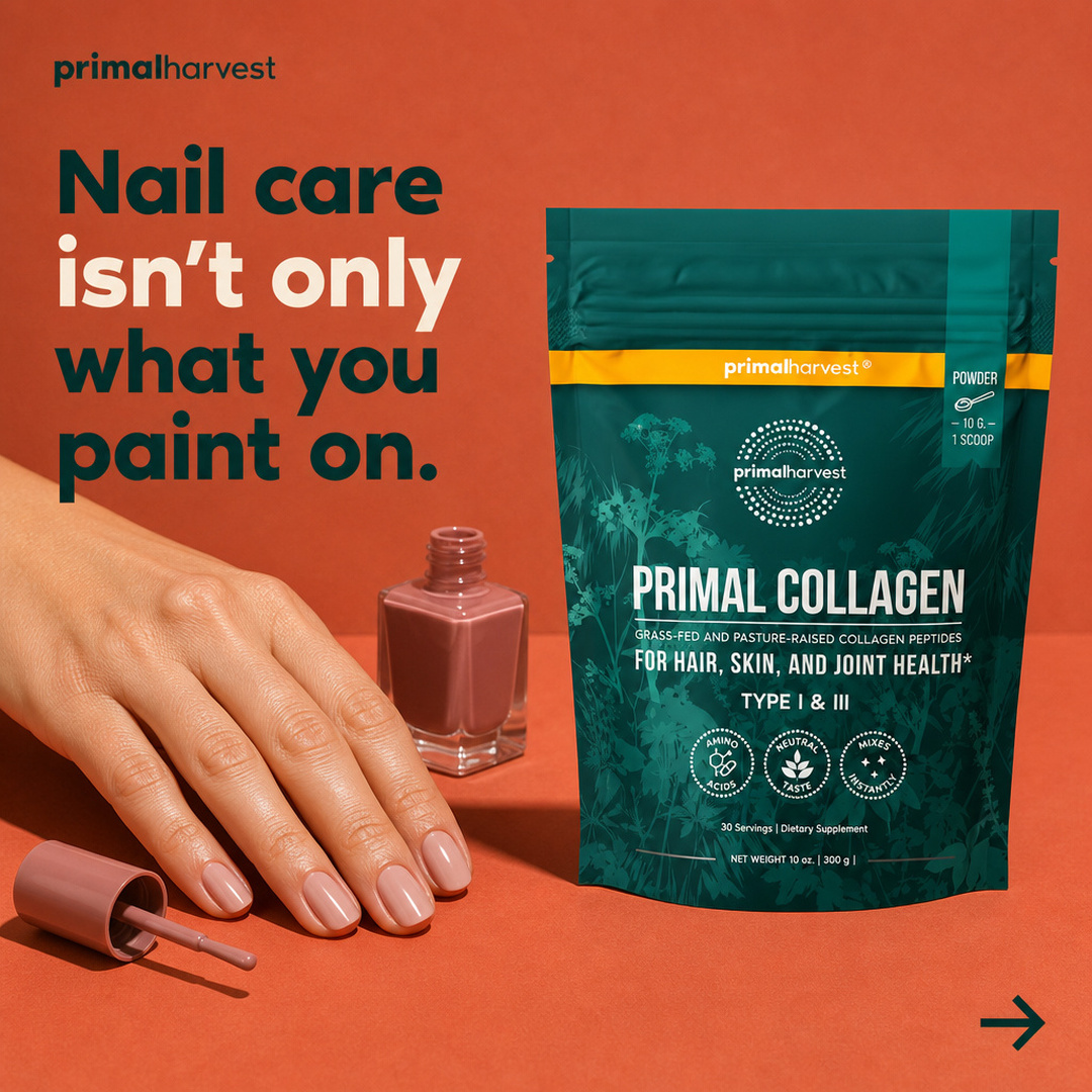 Primal Harvest Facebook ad: Maybe skin is what put collagen on your…
