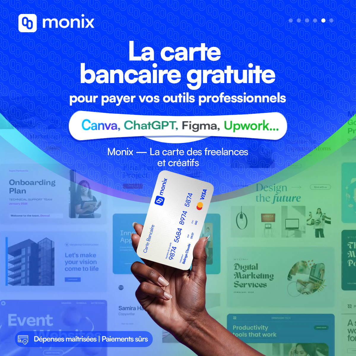 Monix Facebook ad: Obtiens ta carte Gratuitement