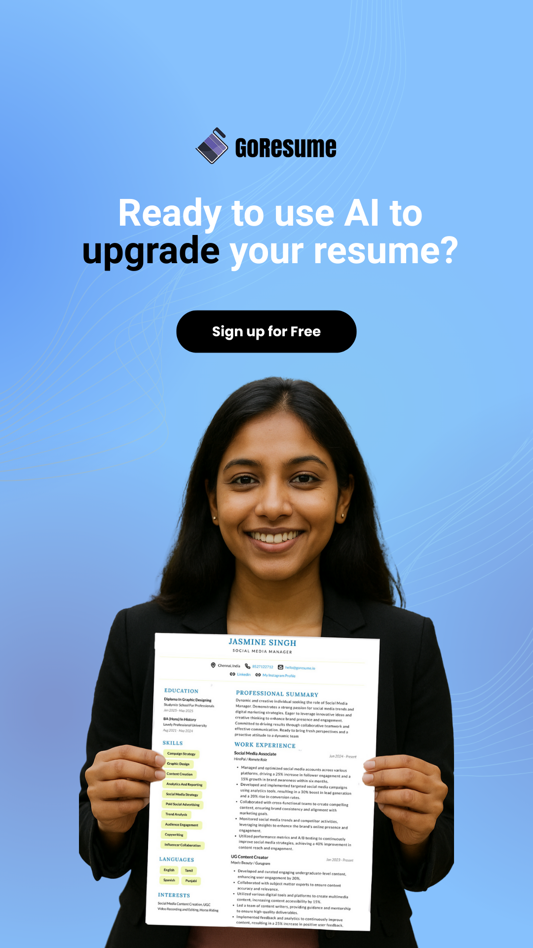 GoResume Facebook ad