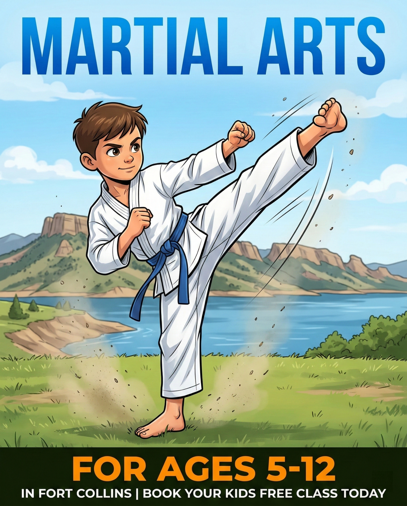 Total Ryu Martial Arts Facebook ad: Free Kids Martial Arts Class in Fort Collins