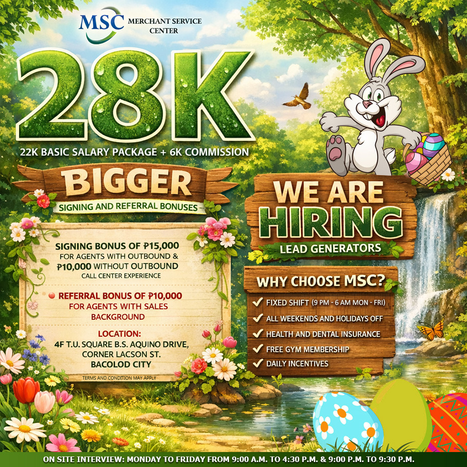 MSC Bacolod Facebook ad: Join our growing team!
