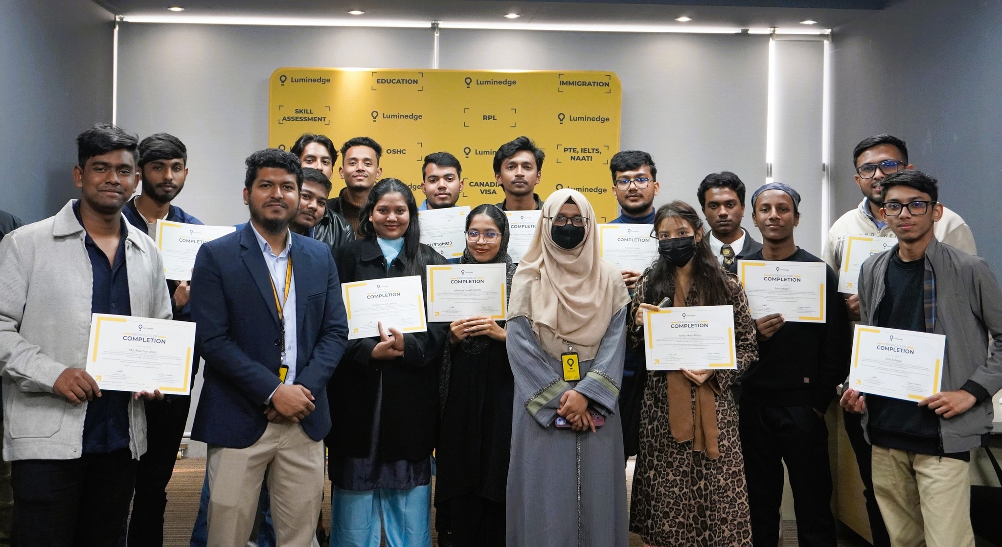 Luminedge Bangladesh Facebook ad: Certificate Giving Ceremony of our Basic English Course!