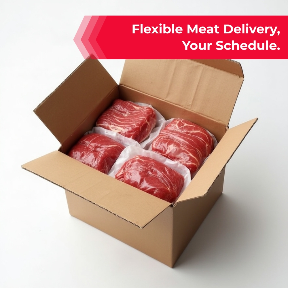 QuickSearches Trending Facebook ad: Home Meat Delivery: Delivery Options.