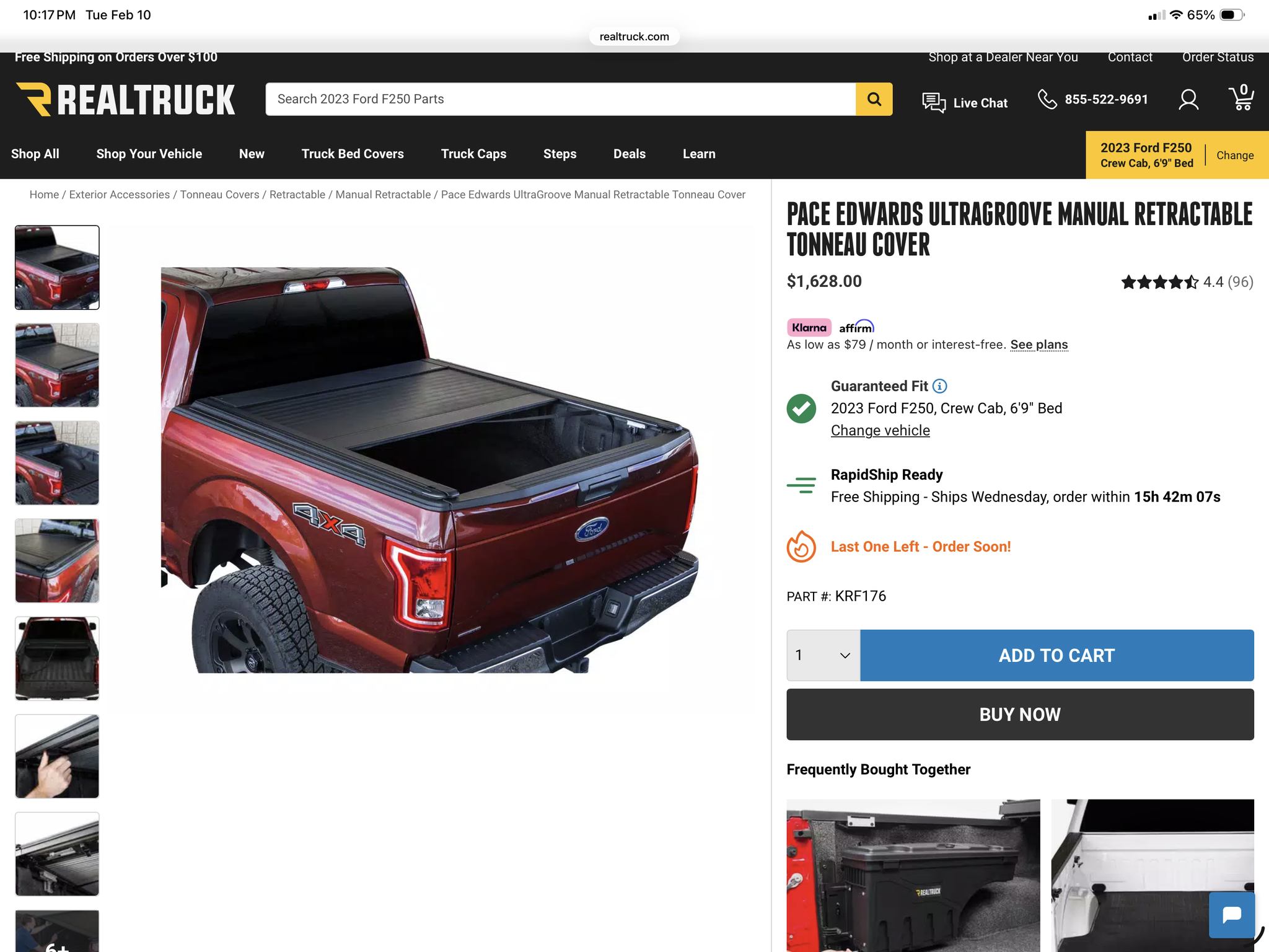 Jeff Swanson Facebook ad: Tonneau Cover F250-350m 2023-2026