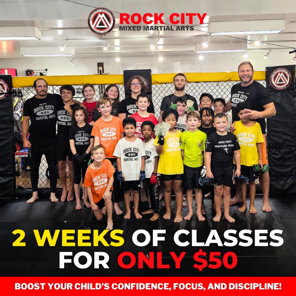 Rock City MMA Facebook ad: 2 Weeks of Martial Arts for Your Child!