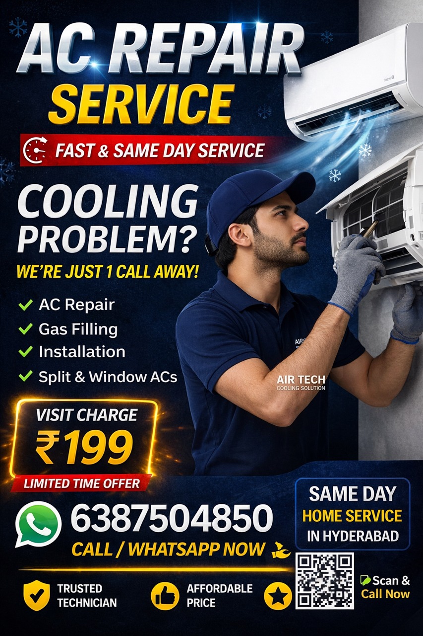 Shahabaz Alive Facebook ad: Ac repair & service in Hyderabad at best…