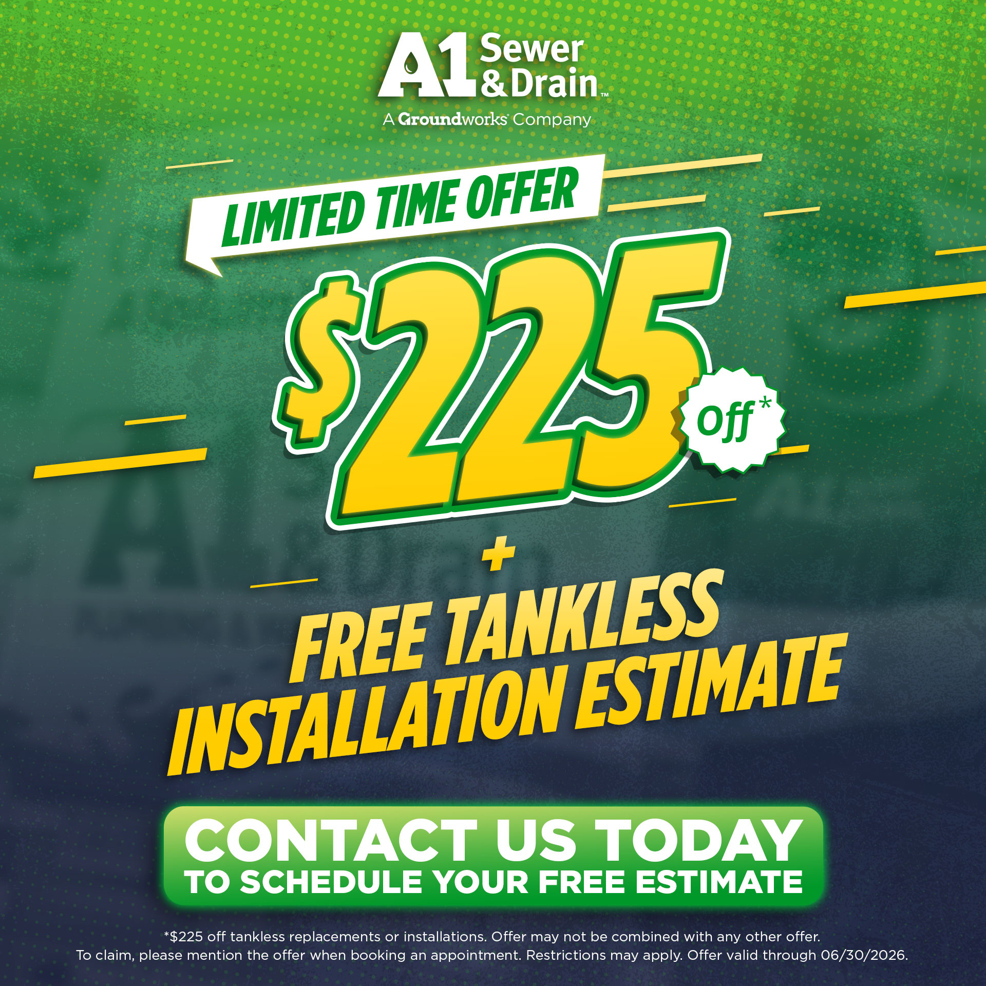 A1 Sewer & Drain Plumbing & Water Heaters Facebook ad: Is your old water heater struggling to keep…